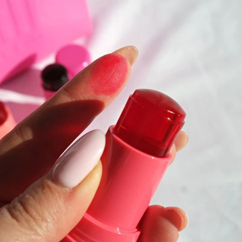 3-in-1 Milk Jelly Tint Blusher Wand: Long-Lasting Matte Rouge for Cheek and Lip Contour - Moisturizing Beauty Makeup