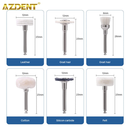 AZDENT Dental Composite Polishing Kit: 12PCS/Box RA 2.35mm Polisher - Low Speed Handpiece Porcelain & Natural Teeth Nail Polishing Set