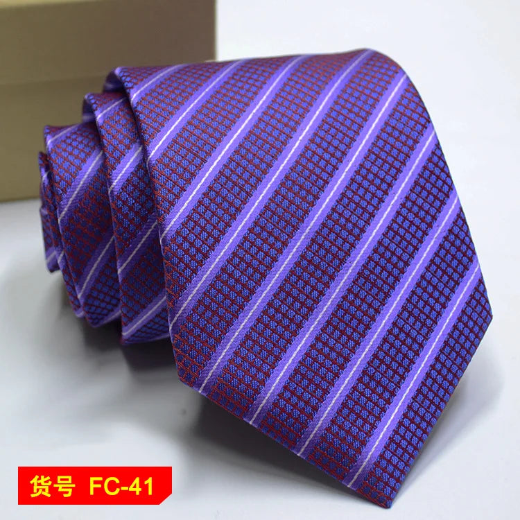 Men's Ties in 67 Styles - Solid, Stripe, and Floral Jacquard Neckties, 7-8cm Wide - Perfect for Daily Wear, Weddings and Gifts