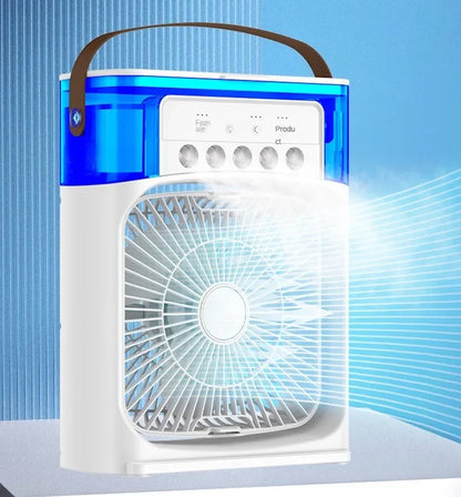 Portable Humidifier Fan Air Conditioner - Small Air Cooler with Hydrocooling, Adjustable for Office, 3-Speed Fan