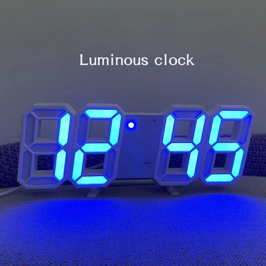 3D LED Digital Alarm Clock – Table and Wall Clock with Time, Date, Temperature for Home, Kitchen, Office, and Garden Decor