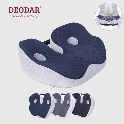 Deodar Memory Foam Seat Cushion – Sit Bone Relief for Lower Back, Hamstrings, Hips & Ischial Tuberosity, Reduces Fatigue