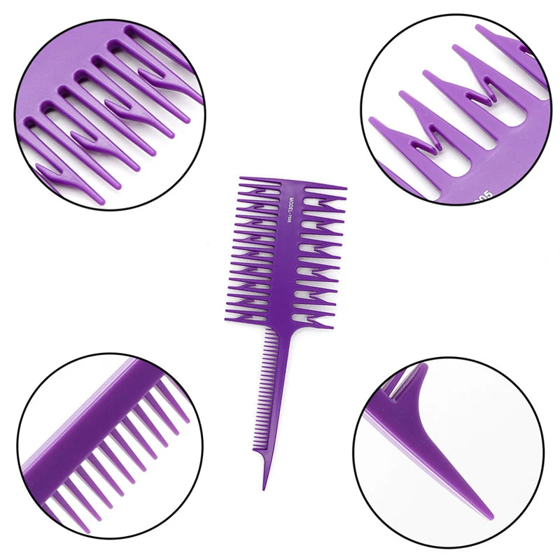 Professional Hair Dyeing Highlight Brush Comb - Fish Wide Tooth Zone Barber Hairdressing Comb for Hair Styling