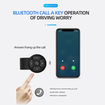 Wireless Bluetooth 5.3 Remote Button Helmet Earphone - Motorcycle/Bike Handlebar Media Controller, Car Steering Wheel Control