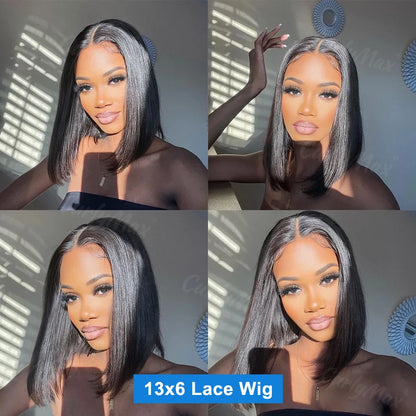 250% Brazilian Bone Straight Short Bob Wig | 13x4 Lace Frontal and 13x6 HD Transparent Lace Front | 5x5 Closure Wig for Women