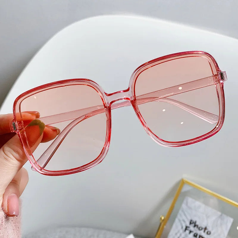 New Oversized Rectangle Sunglasses - Women's Fashion Square and Men's Vintage Eyewear - UV400 Protection