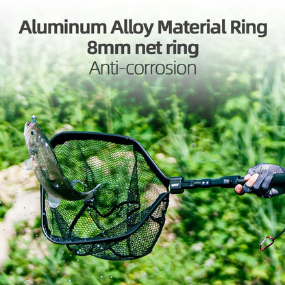 Portable Telescopic Fishing Landing Net | Floating Nylon Material | Handheld Fishing Mesh for Easy Handling