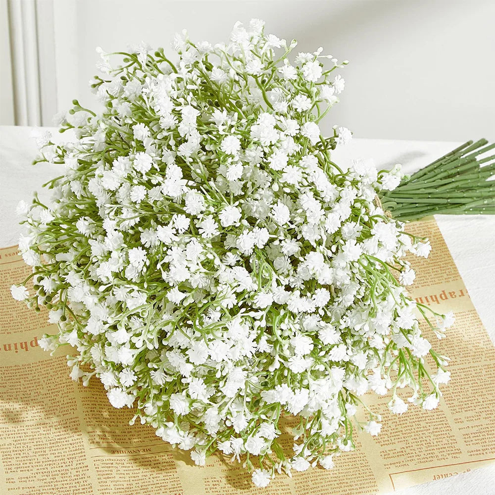 10/15pcs Artificial Baby's Breath Flowers – Fake Gypsophila for Wedding, Party and Home Decor | DIY Floral Bouquets