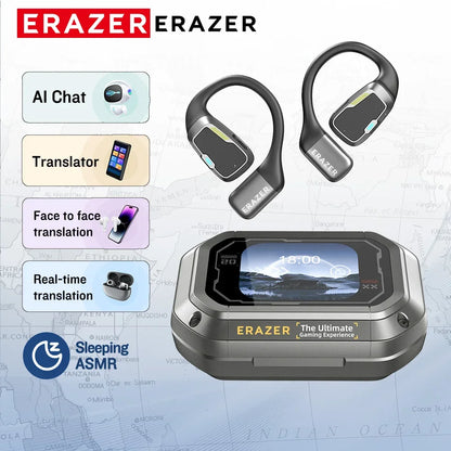 AI Translator Earphones - Erazer XP6 Bluetooth, Sleep ASMR Headset with DIY Equalizer, Wireless Headphones for Office and Travel