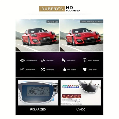 DUBERY Polarized UV400 Sunglasses for Men and Women - 8 Colors - Model 620