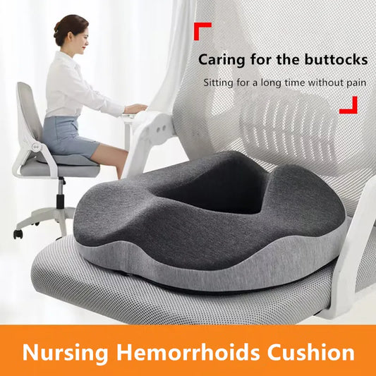 Hemorrhoid Mat Health Care Seat Cushion - Memory Foam Donut Shape for Sciatica, Tailbone Pain Relief, Bed Sores, Travel & Office