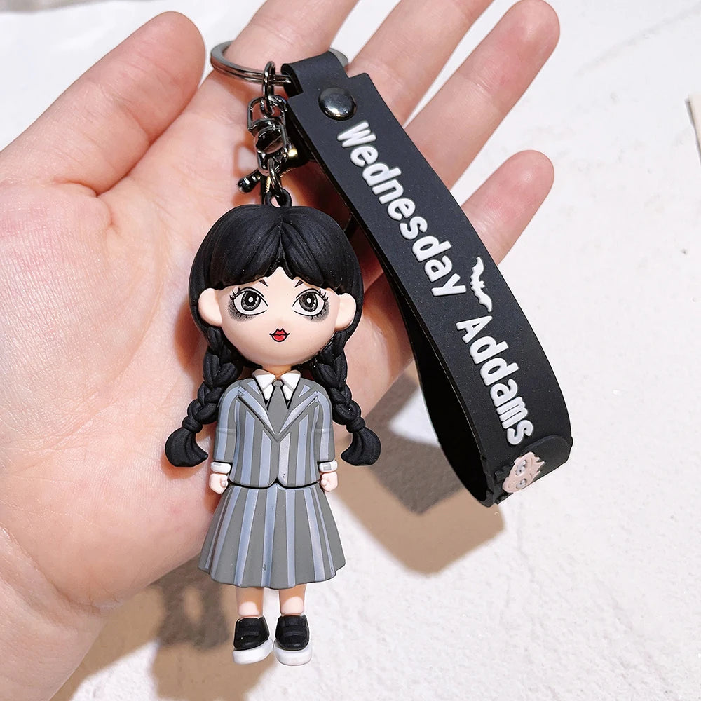 Wednesday Addams Horror Silicone Keychain - Thing Hand Doll, Schoolbag Pendant and Halloween Costume Prop