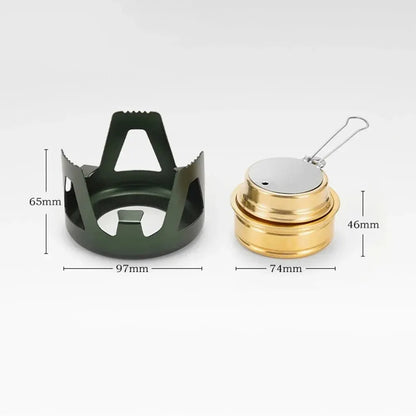 Portable Mini Alcohol Stove Burner - Adjustable Firepower Gasoline Stove with Aluminum Alloy Bracket - Ultralight Brass Camping Stoves