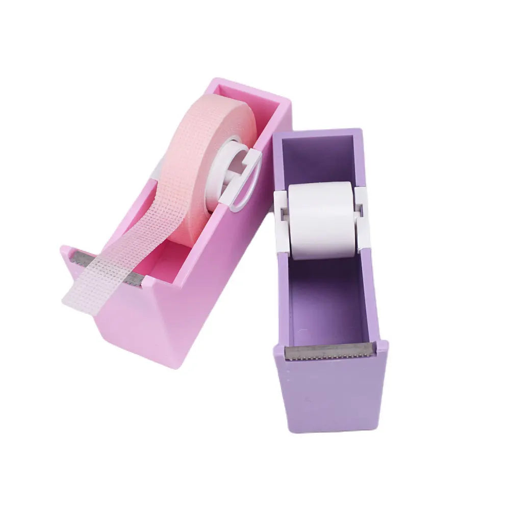 Eyelash Extension Tape Holder: Adhesive Tape Cutter Dispenser - Rotating Plastic Base for Grafting Lashes - Makeup Tool Essential