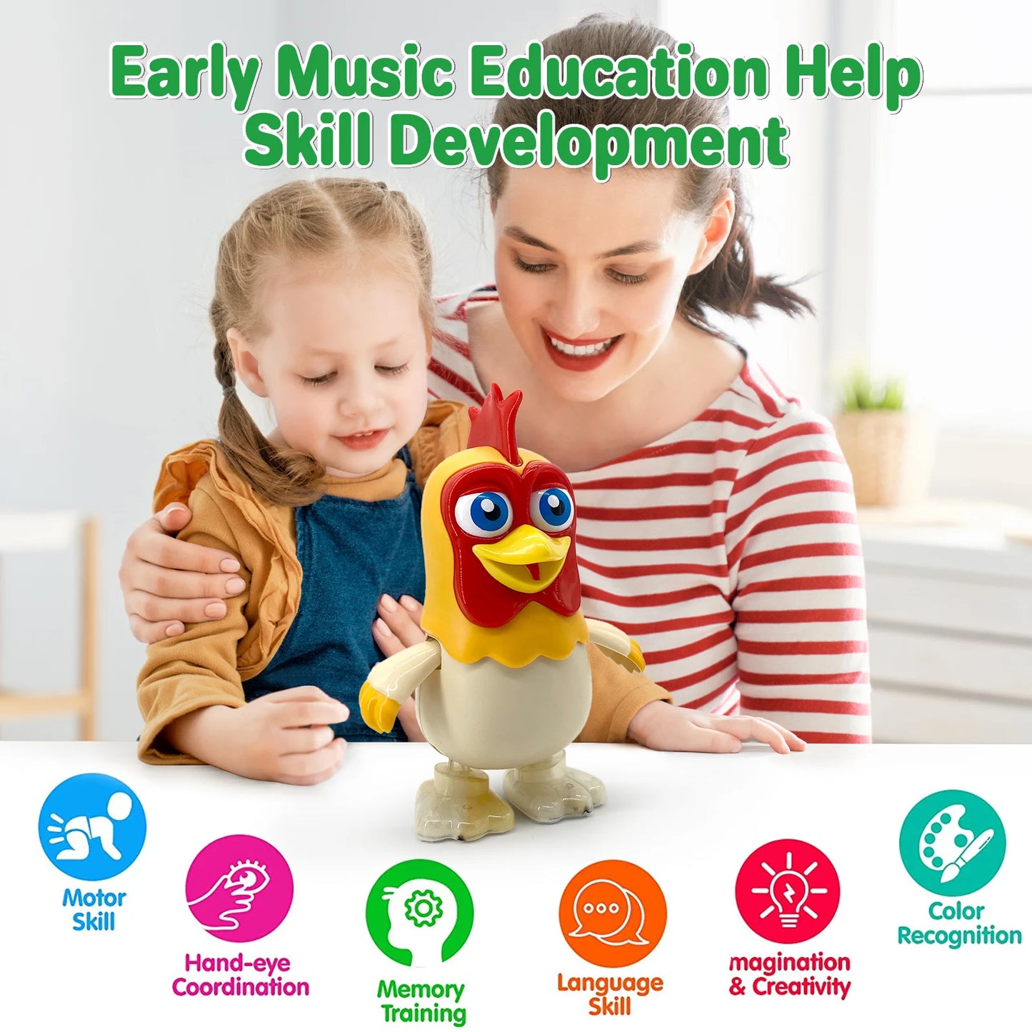 Fun Learning with La Granja de Zenon: Dancing Chicken Bartolito Baby Toy - Interactive Music Toy for Toddlers, Promoting Early Education and Entertainment