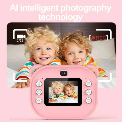 Children's Instant Print Digital Camera - Thermal Photo Printing Video Toy with 32GB Memory Card