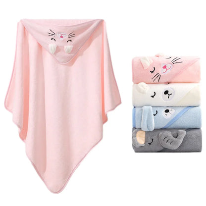 Cartoon Animal Baby Bath Towels: Soft Newborn Hooded Towel Blanket for Toddler Bathrobe - Warm Sleeping Swaddle Wrap for Boys and Girls