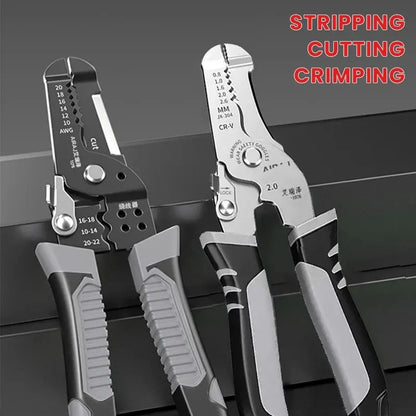 AIRAJ Wire Stripper Multitool: Plier Crimper Cable Cutter - Multifunctional Stripping & Crimping Pliers Terminal Tool