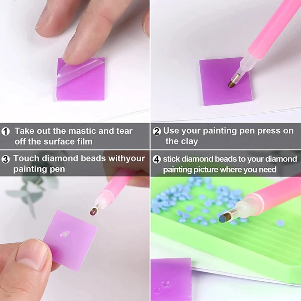 DIY Diamond Painting Purple Wax Mud - 2x2CM Dotting Glue for Cross Stitch, Diamond Embroidery Accessory