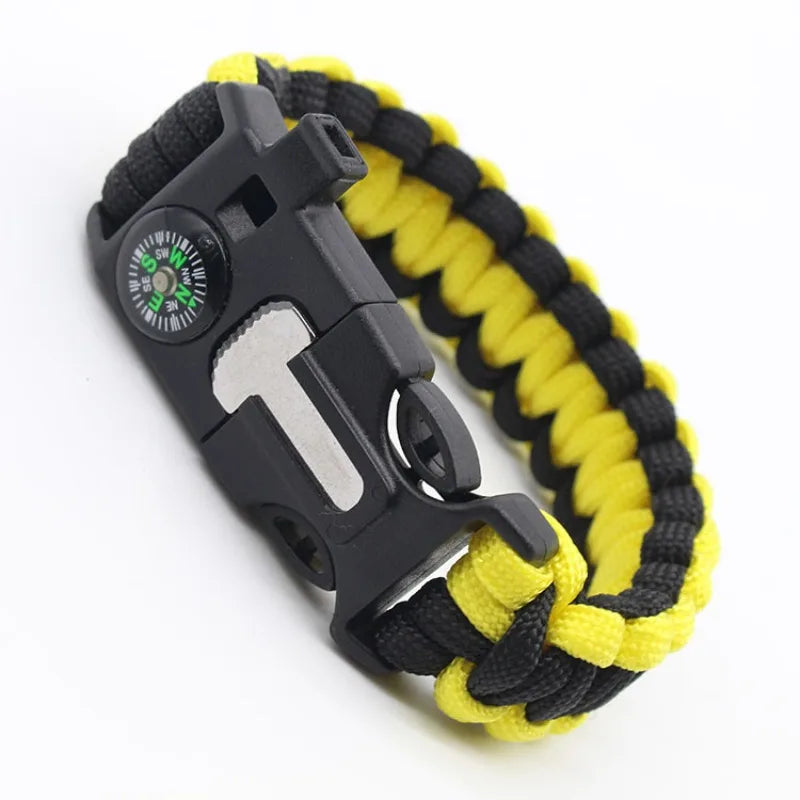 Men's and Women's Paracord Outdoor Survival Bracelet - 3-in-1 Camping, Rescue, Emergency Rope with Compass and Whistle