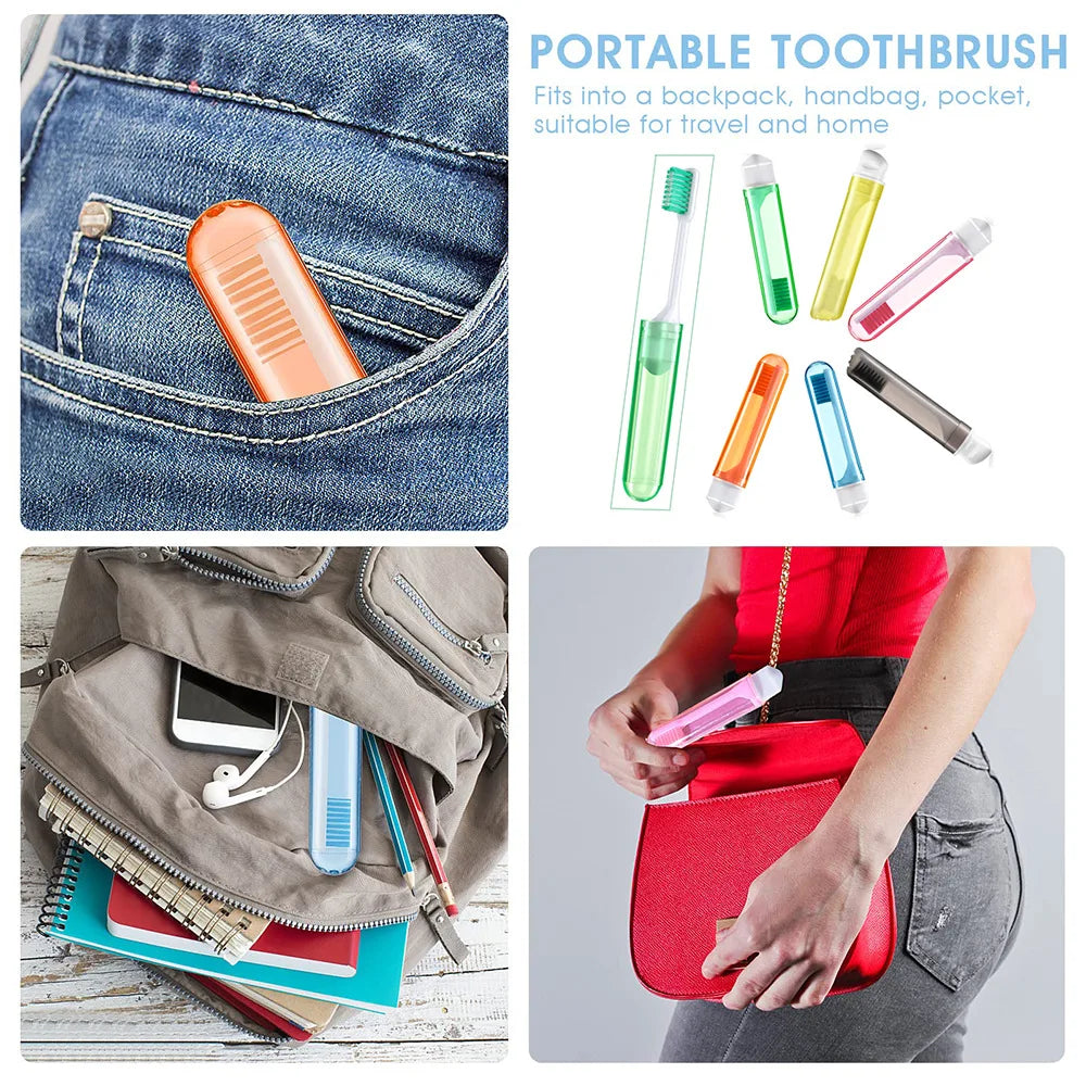 Travel Portable Folding Toothbrush - Super Soft Bristles, Ideal for Camping, Hiking and Outdoor Adventures