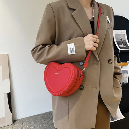 Hot Sale Heart Shape Crossbody Bags: Solid PU Leather Shoulder Bags - Fashion Handbags for Women