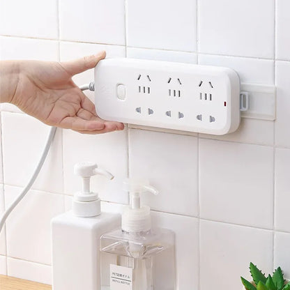 Self-Adhesive Desktop Socket Fixer: Cable Organizer, Power Strip Holder, Wall Hanging Fixator, Removable Wall-Mounted Holder