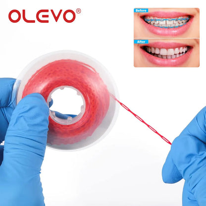 OLEVO 15 Feet Dental Elastic Powerchains: Orthodontic Ligature for Braces - Long & Short Continuous Ultra Power Chain Rubber Bands