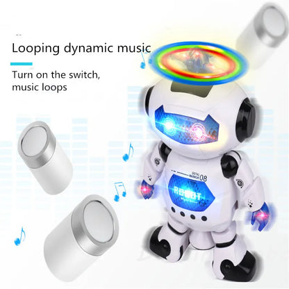 Kids Robot Dance Toy – Rotating with Music, LED Light, and Electronic Walking Features, Perfect Birthday and Christmas Gift for Boys and Girls