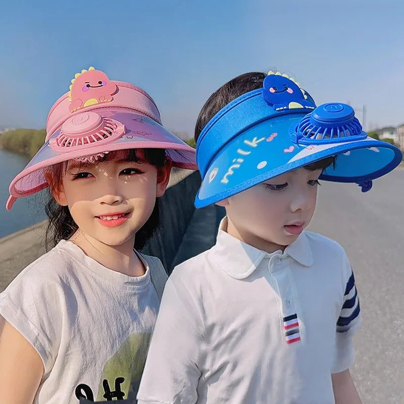 Stay Cool Under the Sun: Large Sun Hat with Fan - Adjustable Elastic Clasp, Sun Protection Visor for Women, Men, and Children, Ideal for Outdoors