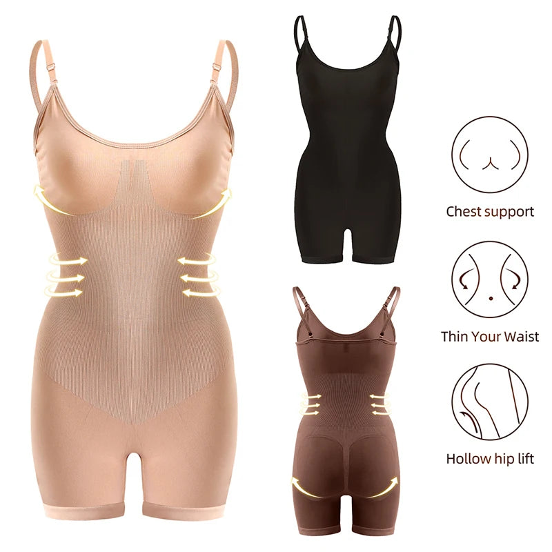 Seamless Women's Bodysuit: Push Up Corset Waist Trainer Trimmer Butt Lifter Body Shaper - Slimming Shapewear with Tummy Control