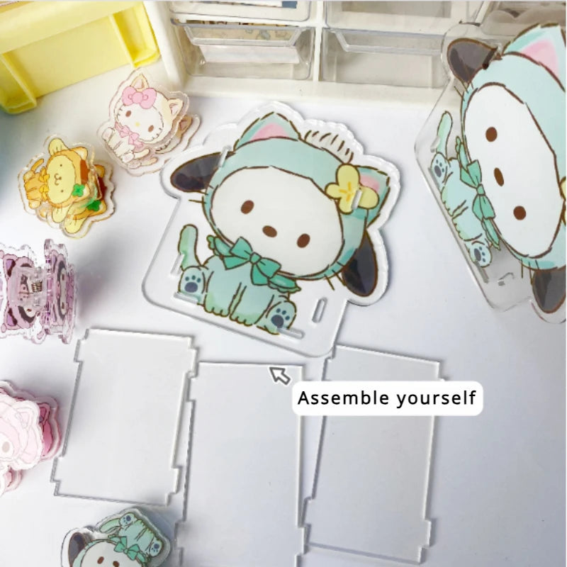 Cute Acrylic Sanrio Pen Holder | Transparent Multifunctional Children's Desktop Organizer | Large Capacity Stationery Storage Box