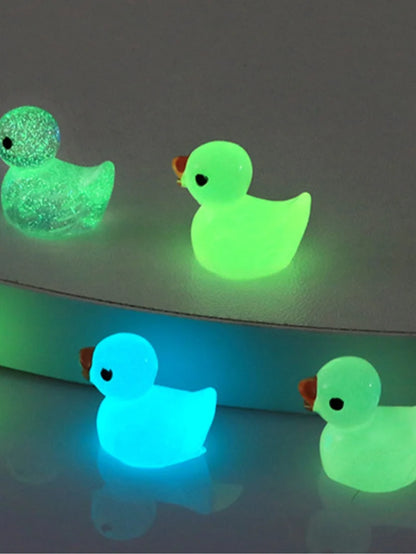 Fashionable Duck Design Shoe Decorations - 4pcs Glow In The Dark Accessories for Clogs