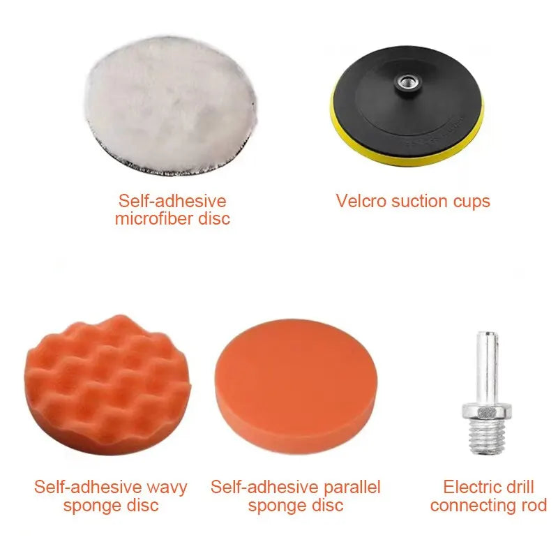 Car Beauty Set: Polishing Sponge Plate Set for Electric Drill - Imitation Plush Waxing, Angle Grinding, Cleaning Sponge Wheel