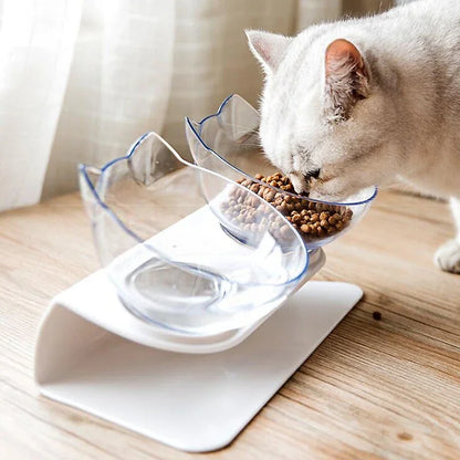 Non-Slip Double Cat and Dog Bowl with Stand – Pet Feeding Bowl for Cats and Dogs, Food and Water Feeder