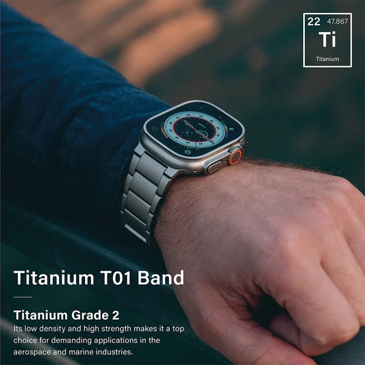 Luxury Titanium Bracelet for Apple Watch: Ultra 2 Band, Business Strap Compatible with Series 4-9, SE - Sizes 49mm, 45mm, 44mm, 42mm