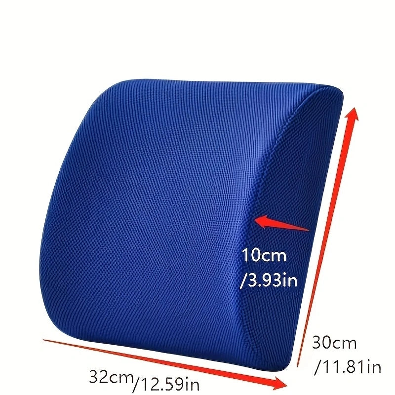 Lumbar Support Pillow for Office Chair and Car Seat - Perfectly Balanced Memory Foam Back Cushion, Multi-purpose Support for Comfort