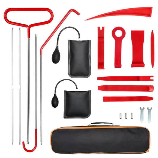 EAFC 21/18PCS Car Door Tool Kit - Inflatable Air Pump, Auto Window Door Opener, Fixing Gripper Tools, Long Reach Kit with Carrying Bag