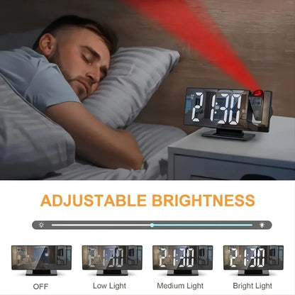 Multifunctional Mirror Projection Alarm Clock - Intelligent Luminous, Large Screen for Bedroom