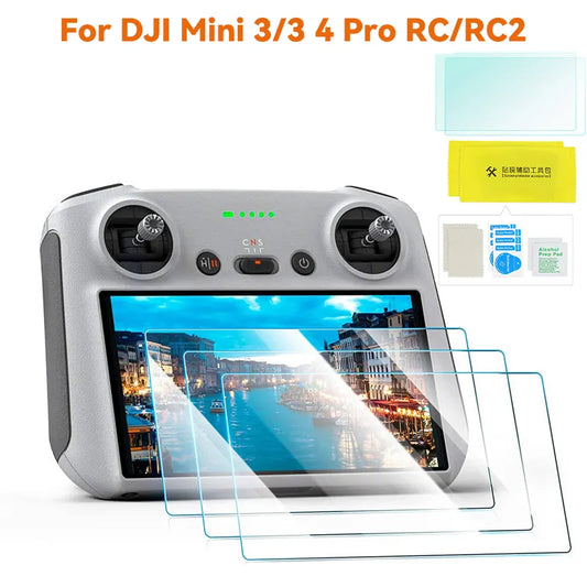 Premium Glass Screen Protector for DJI Mini 3/3 Pro & Mini 4 Pro HD - Anti-Scratch Film for RC 2 Remote Accessories