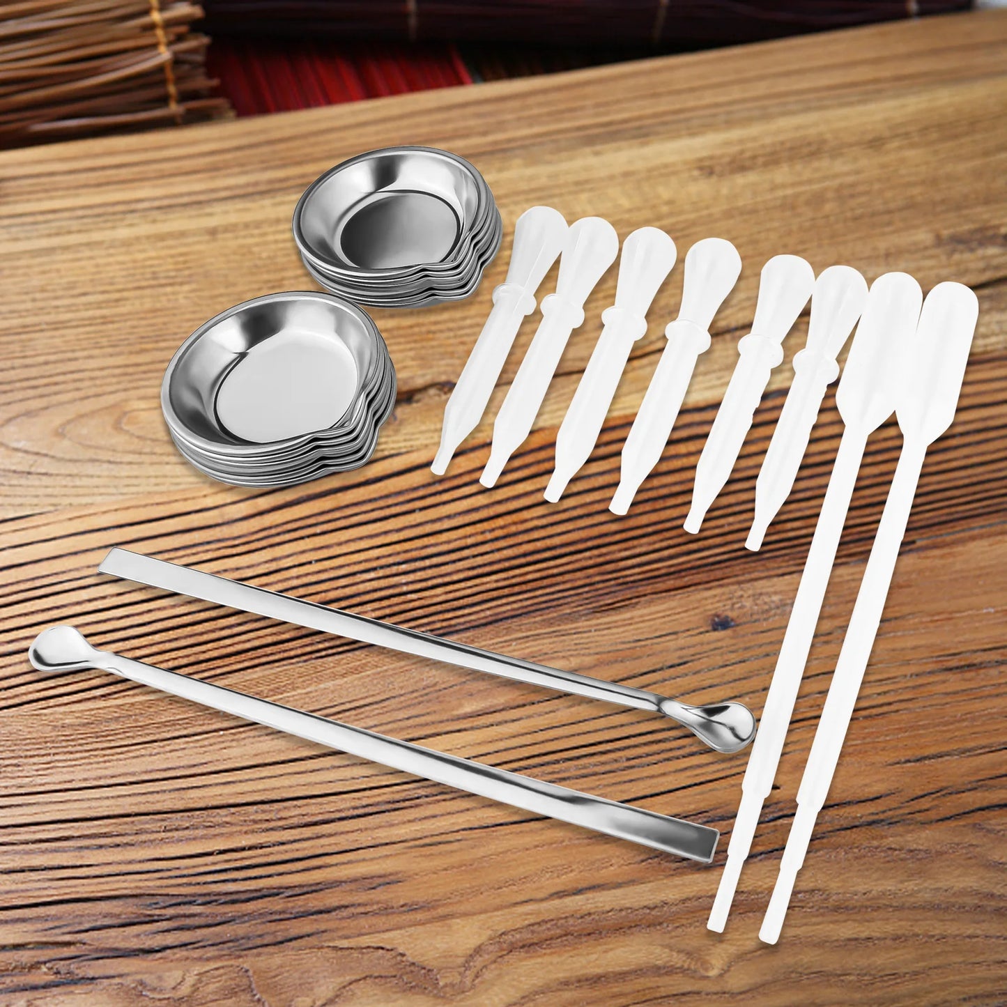 Paint Tray Set with Stirrers & Pipette Eyedroppers - 12pcs for Airbrush Painting and DIY Crafts