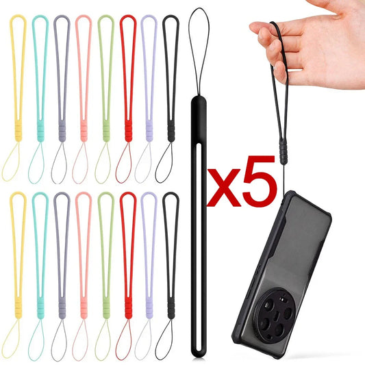 5/1PCS Silicone Phone Strap – Portable Hand Wrist Lanyard Chain for iPhone, Xiaomi, Samsung – Universal Anti-Lost Ropes