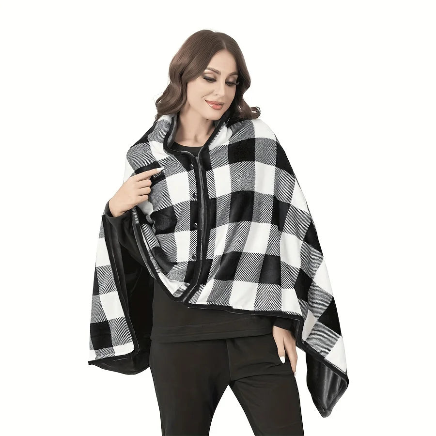 Wearable Shawl Blanket - Flannel Lazy Casual Office Blanket for Comfort and Warmth