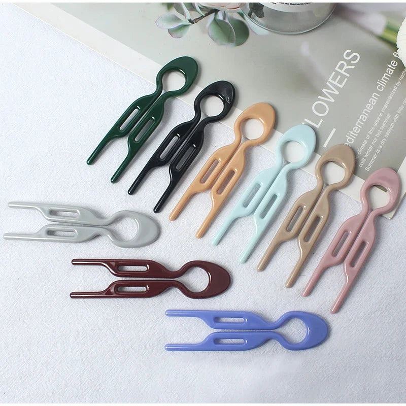 U-Shaped Wavy Hair Clip: Round-Headed Hair Fork for French Fashion - Medium DIY Hairstyle Tool for Women's Curly Hair, Simple and Stylish