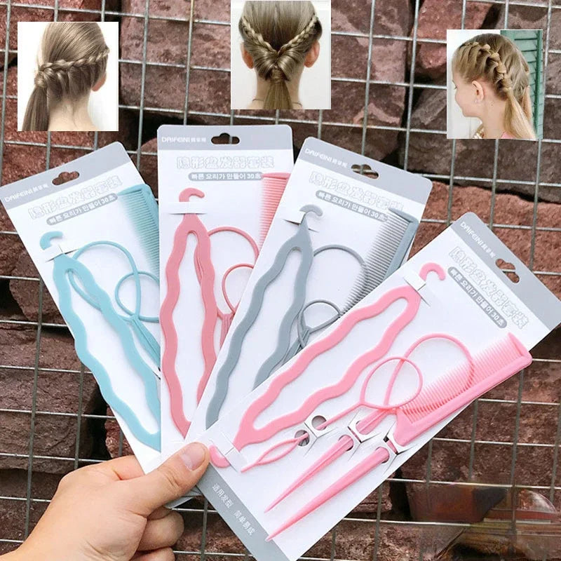 DIY Hair Styling Tools Set: Magic Braiding Braider Accessories for Women - Hairpin Twist, Bun Barrettes, Hair Clips