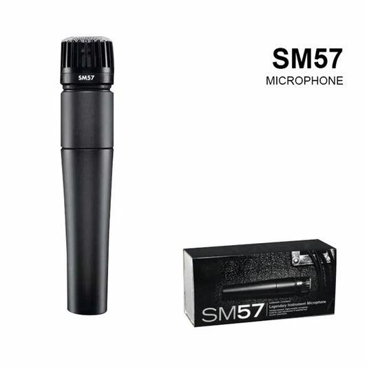 Professional Metal SM57 Cardioid Dynamic Microphone: Wired Mic for Stage Singing, Karaoke, Recording Vocals - Shure BBOX Compatible