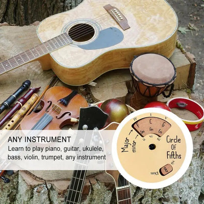 Wooden Circle of Fifths Guitar Chord Wheel: Melody Tool for Musicians - Musical Instrument and Accessory Essential