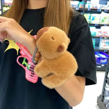 New Lovely Kawaii Capybara Animal Slap Snap Wristband Bracelet - Capybara Plush Hand Ring Wristband for Kids - Birthday Present and Toy