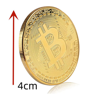 5PCS Gold Plated Bitcoin Coin Collectibles - Commemorative Casascius Style Metal Antique Imitation Art Collection Gift