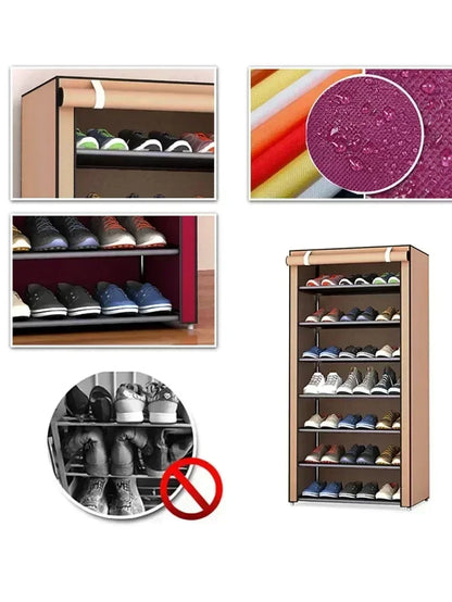 Dustproof Multilayer Shoe Storage Rack - Nonwoven Organizer Cabinet for Home, Hallway, and Space-Saving Shelves